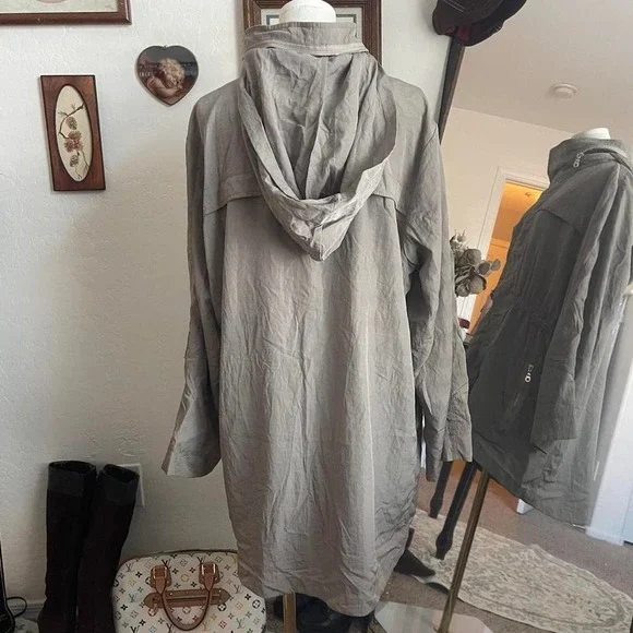 Casablanca Lightweight Hooded Military Coat Taupe Neutral Everyday Jacket - Picture 3 of 8